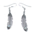 Native American Opal Feather Sterling Silver Hook Dangle Earrings JX123246