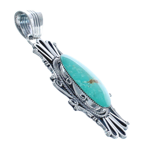 Native American Turquoise Genuine Sterling Silver Pendant JX123303