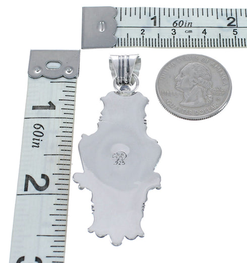 Native American Turquoise Genuine Sterling Silver Pendant JX123303