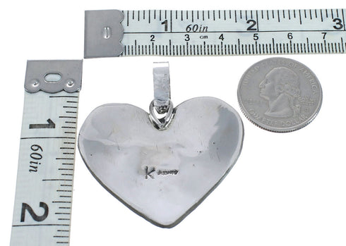 Native American Navajo Heart Horse Sterling Silver Pendant JX123286