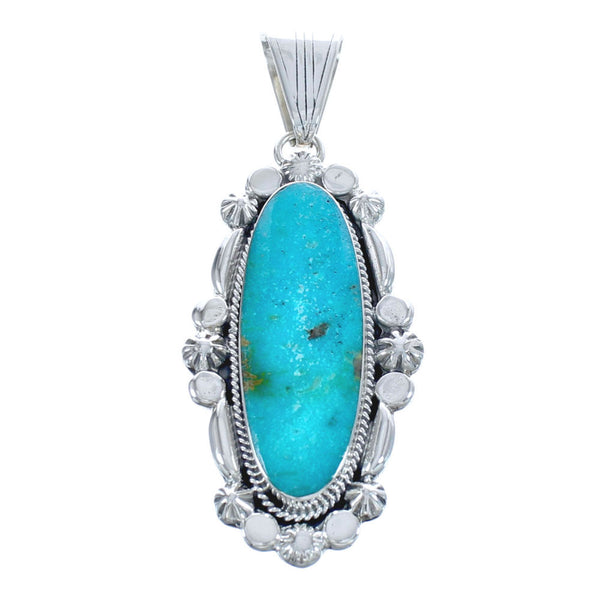 Native American Turquoise Genuine Sterling Silver Pendant JX123275