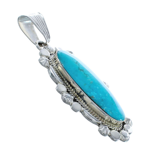 Native American Turquoise Genuine Sterling Silver Pendant JX123277