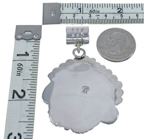 Native American Turquoise Elk Sterling Silver Pendant JX123296