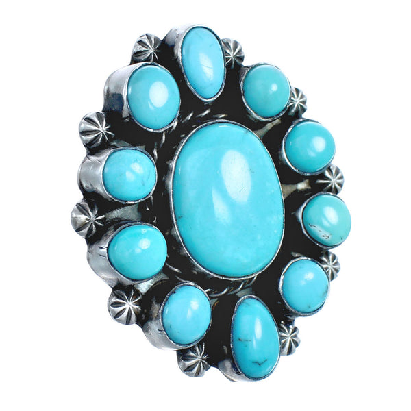 Native American Turquoise Sterling Silver Ring Size 9-3/4 AX123362