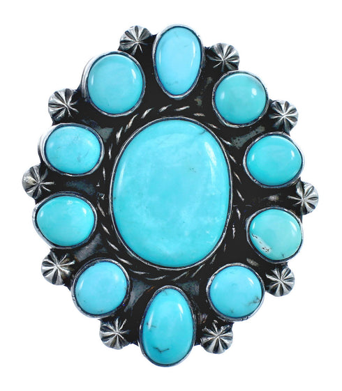 Native American Turquoise Sterling Silver Ring Size 9-3/4 AX123362