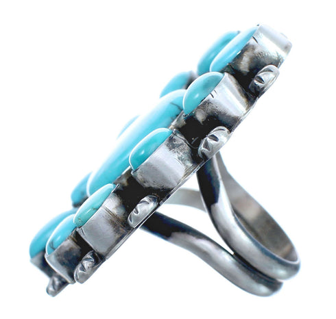 Native American Turquoise Sterling Silver Ring Size 9-3/4 AX123362