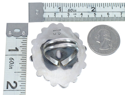 Native American Turquoise Sterling Silver Ring Size 9-3/4 AX123362