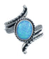 Native American Blue Opal Sterling Silver Ring Size 8 AX123332