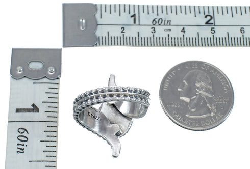 Native American Blue Opal Sterling Silver Ring Size 9 AX123331