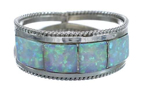 Native American Zuni Opal Sterling Silver Ring Size 8-1/4 AX123312