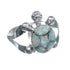 Native American Navajo Opal Sterilng Silver Turtle Ring Size 8-3/4 AX123358