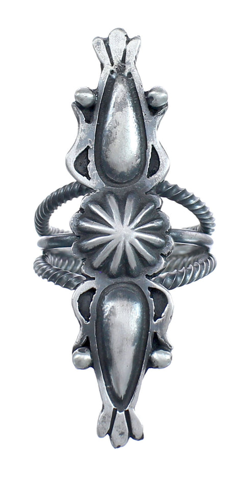 Native American Navajo Authentic Sterling Silver Ring Size 9-3/4 AX123337