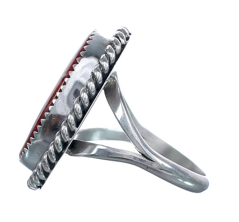 Native American Oyster Shell Genuine Sterling Silver Ring Size 7-1/4 AX123323