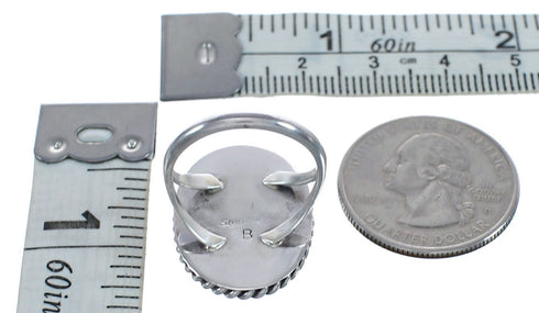 Native American Oyster Shell Genuine Sterling Silver Ring Size 7-1/4 AX123323