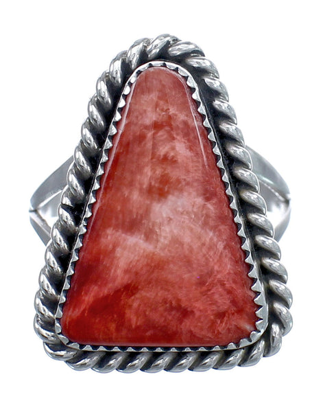 Native American Oyster Shell Genuine Sterling Silver Ring Size 8-1/4 AX123325