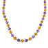 Amber And Amethyst Sterling Silver Navajo Bead Necklace AX123522