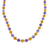 Amber And Amethyst Sterling Silver Navajo Bead Necklace AX123522