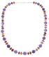 Native American Oyster Shell And Amethyst Sterling Silver Bead Necklace AX123524