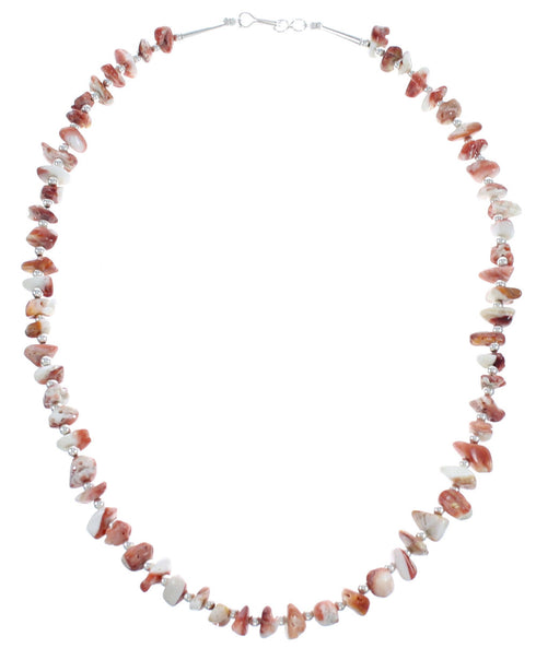 Native American Oyster Shell Authentic Sterling Silver Bead Necklace AX123532