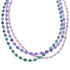 American Indian 3-Strand Multicolor Silver Bead Necklace AX123503