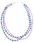 American Indian 3-Strand Multicolor Silver Bead Necklace AX123503