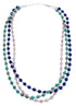 American Indian 3-Strand Multicolor Silver Bead Necklace AX123400