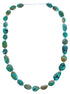 Kingman Turquoise Native American Bead And Silver Necklace JX123458