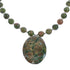 Native American Sterling Silver Unakite Pendant Bead Necklace JX123404