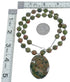 Native American Sterling Silver Unakite Pendant Bead Necklace JX123404
