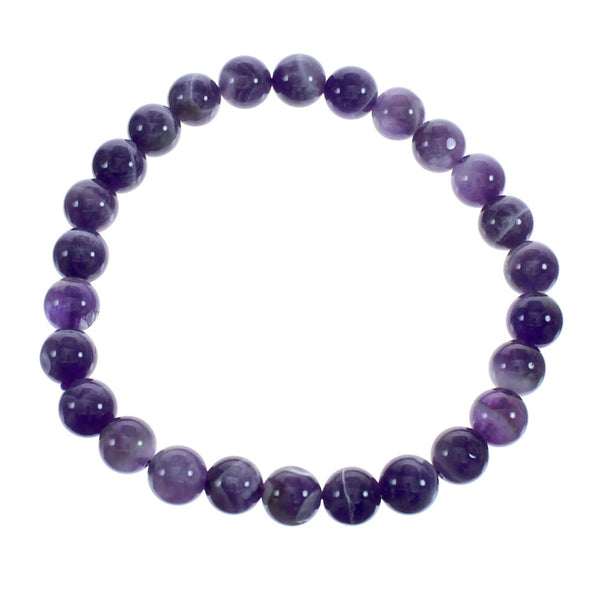 Native American Amethyst Stretch Bead Bracelet JX123411