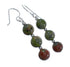 Unakite Sterling Silver Bead Hook Dangle Earrings JX123432