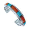 Native American Sterling Silver Multistone Inlay Cuff Bracelet AX123716