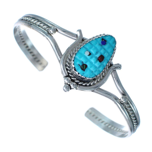 Zuni Genuine Sterling Silver Multicolor Corn Bracelet AX123735