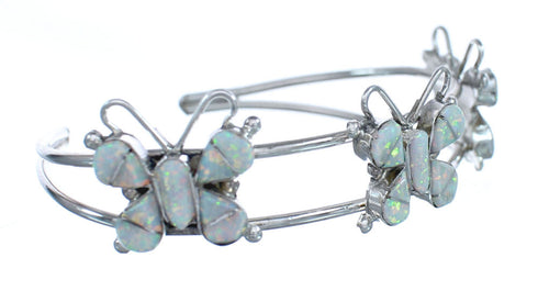 Zuni Opal Sterling Silver Butterfly Cuff Bracelet AX123740