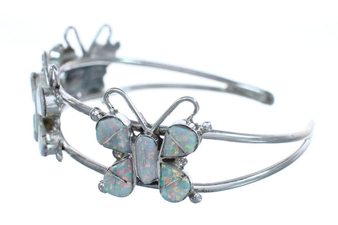 Zuni Opal Sterling Silver Butterfly Cuff Bracelet AX123740