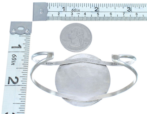 Sterling Silver Multicolor Inlay Blue Jay Zuni Indian Cuff Bracelet AX123743