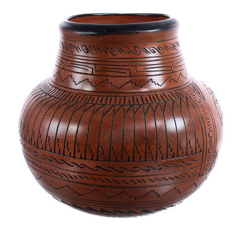 Navajo Hand Crafted Eagle Pottery JX123744