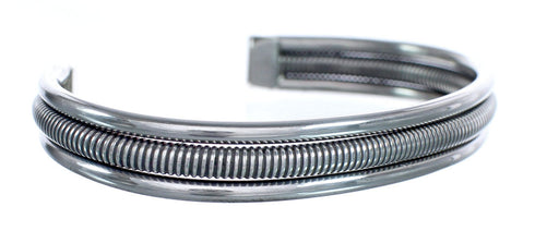 Authentic Sterling Silver Native American Navajo Cuff Bracelet JX123854