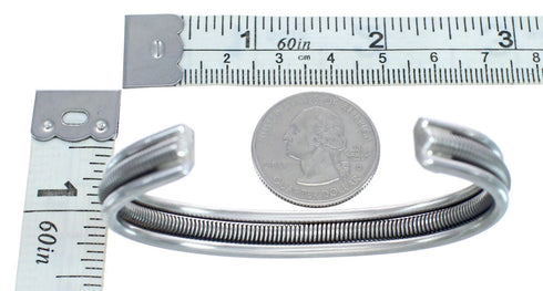 Authentic Sterling Silver Native American Navajo Cuff Bracelet JX123854