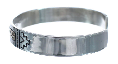 Native American Navajo Sterling Silver And 14 Karat Gold Cuff Bracelet JX123815