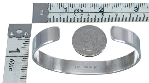 Native American Navajo Sterling Silver And 14 Karat Gold Cuff Bracelet JX123815