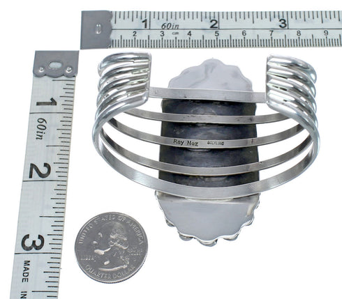 Native American Navajo Sterling Silver Turquoise Jewelry Cuff Bracelet AX123886