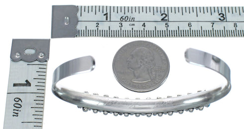 Zuni Turquoise Needlepoint Genuine Sterling Silver Cuff Bracelet AX123859