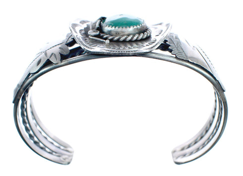 Authentic Sterling Silver Navajo Horse Turquoise Cuff Bracelet AX123857