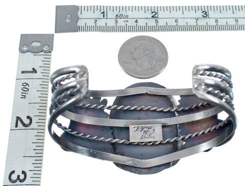 Authentic Sterling Silver Navajo Horse Turquoise Cuff Bracelet AX123857