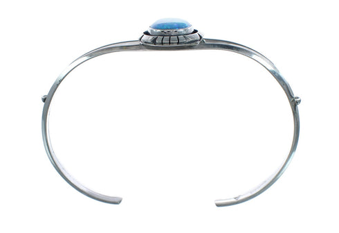 Blue Opal Sterling Silver Native American Cuff Bracelet AX123899