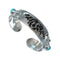 Sterling Silver Turquoise Navajo Wolf Cuff Bracelet AX123905