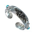 Sterling Silver Turquoise Navajo Wolf Cuff Bracelet AX123905