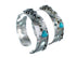 Sterling Silver Turquoise Navajo Wolf Cuff Bracelet AX123905
