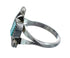 Turquoise Sterling Silver Leaf Zuni Indian Jewelry Ring Size 7-1/2 AX123944